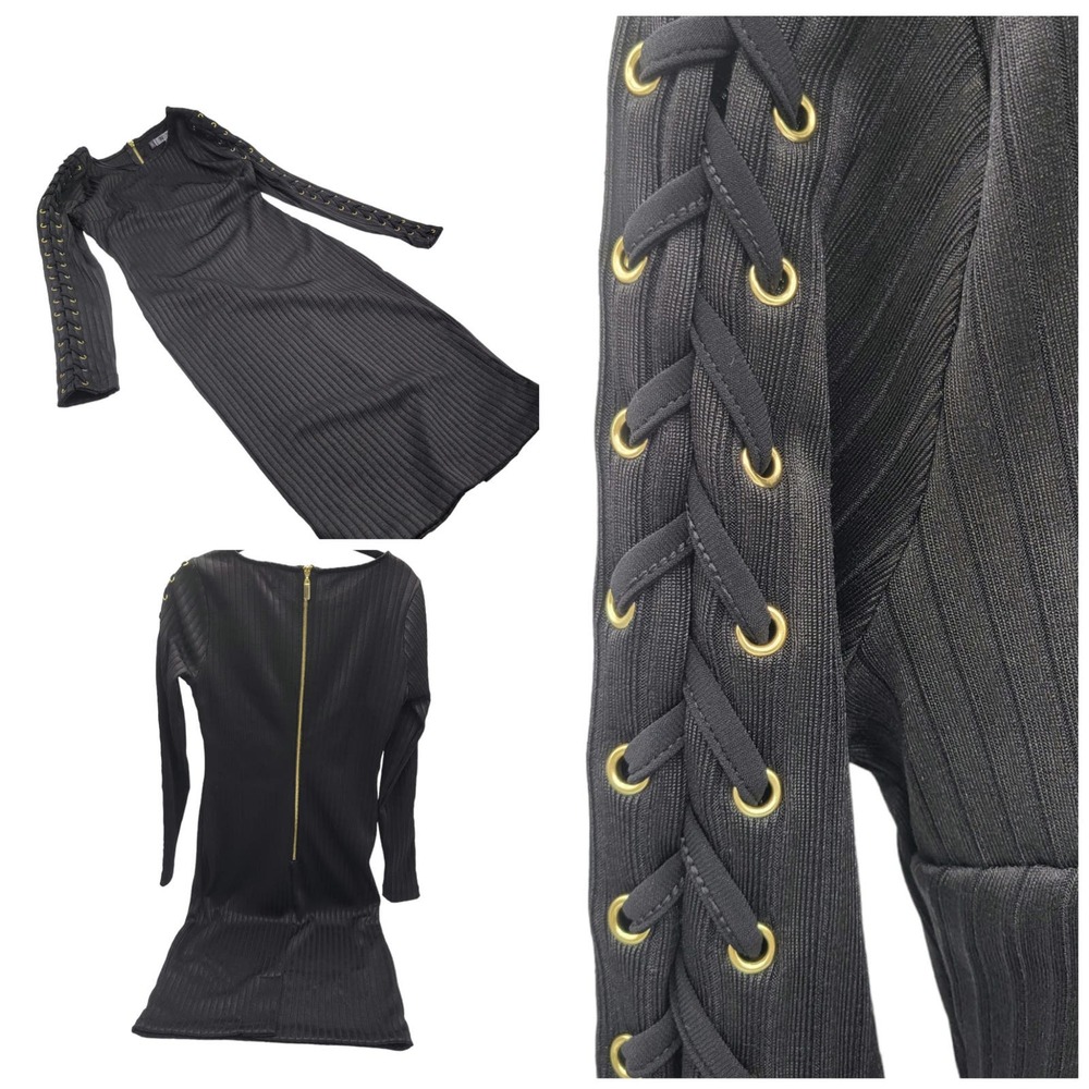 Jennifer Lopez Midnight Romance Lace Up Sleeve Dress Sz 4